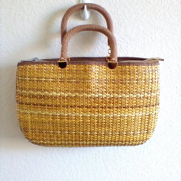 Pier Giorgio Bag  Yellow w/Rope Covered Handles - Picture 3 of 4